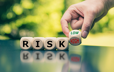 image of block letters that spell risk
