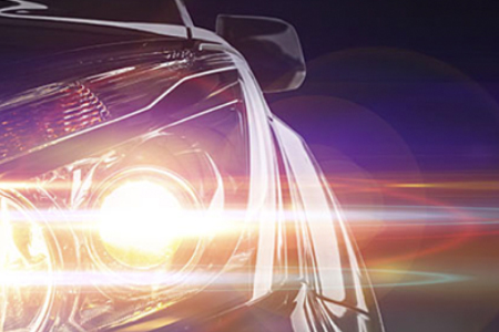 image of car headlights