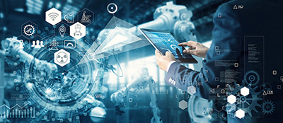 image of man using tablet
