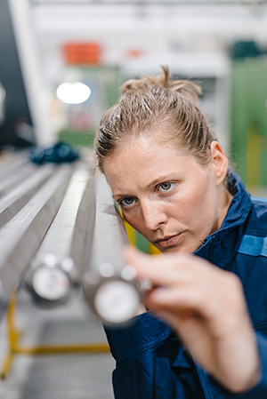 image of woman checking quality
